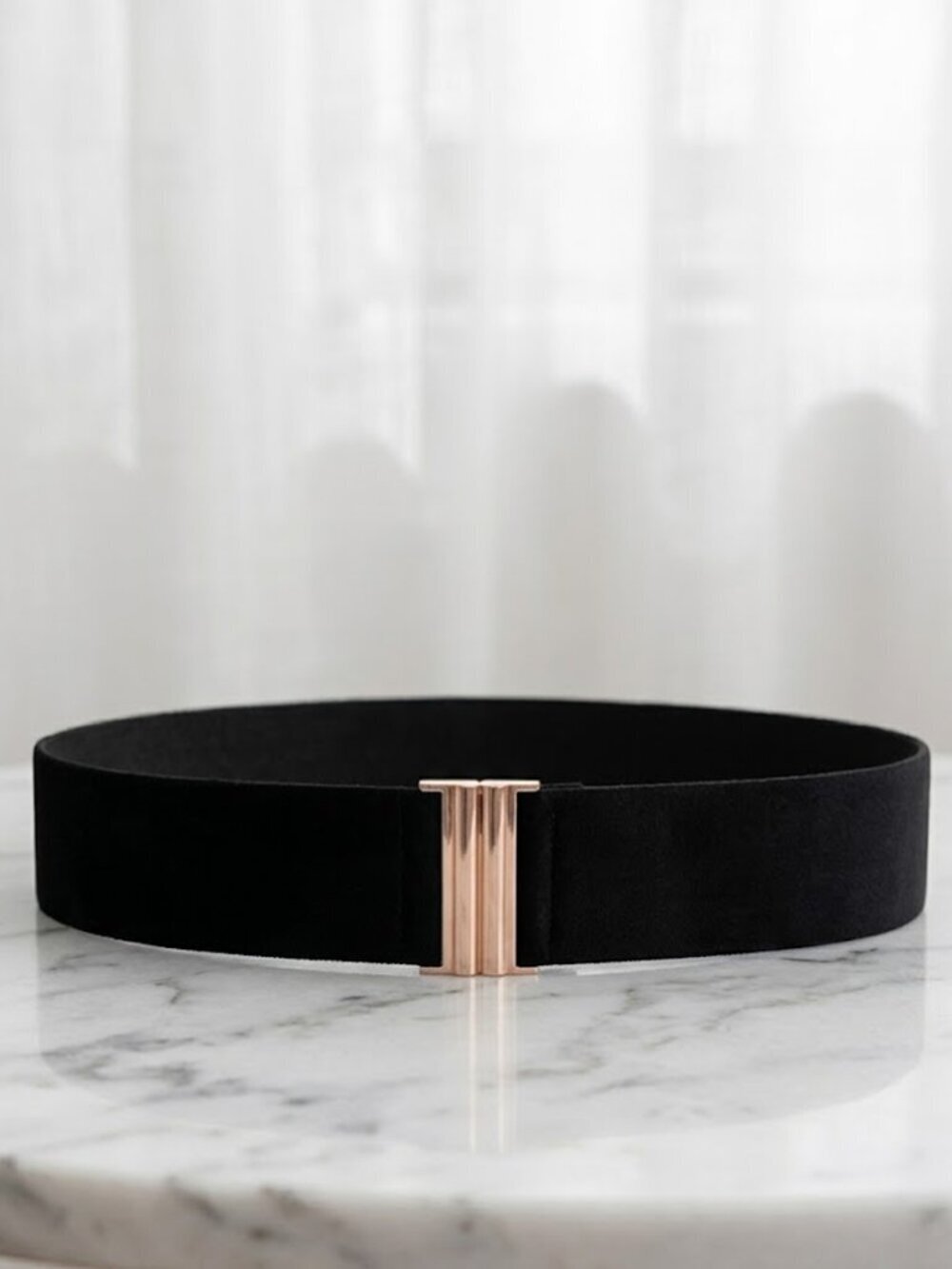 Ladies Fashionable Wide Elastic Ladies Black Belt